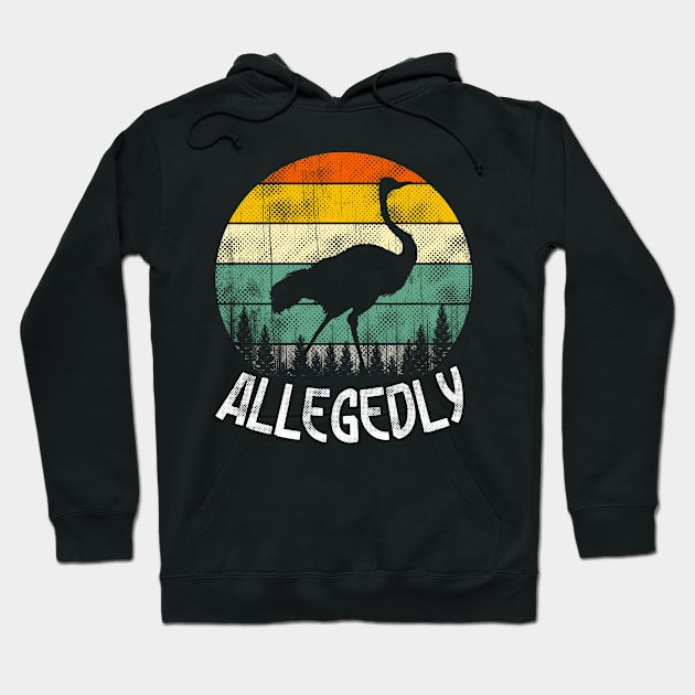 Allegedly Ostrich Retro Flightless Bird Lover Vintage Hoodie by benyamine